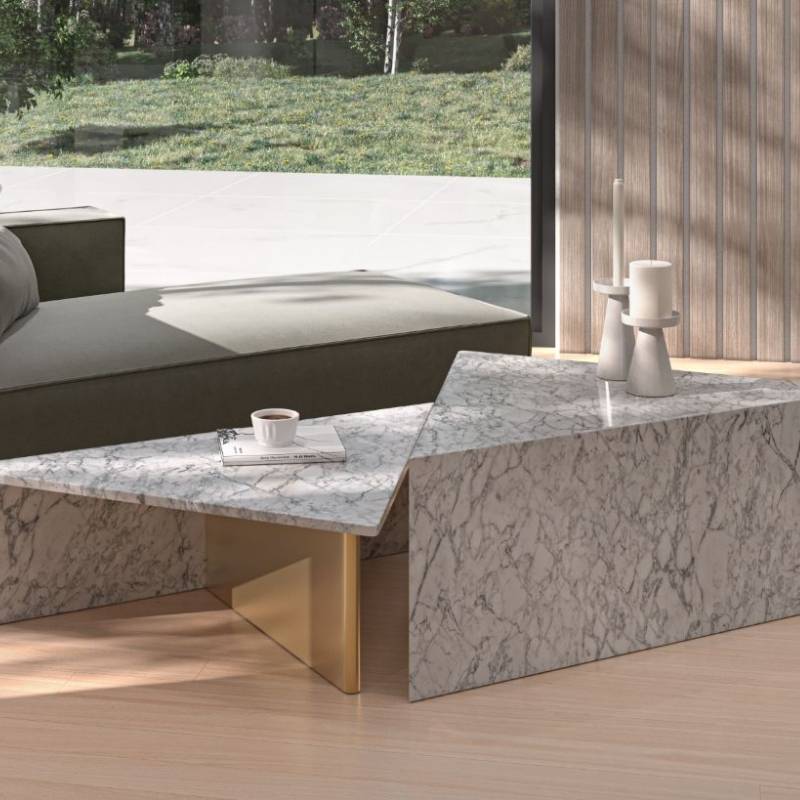 Close Up of The Terra Modular Coffee Table Set in a Living Room