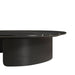 Close Up View of The Valerian Coffee Table With Black Marble Surface and Black Oak Veneer Base