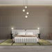 Front Facing of The Angelo Bed With Alesund Fabric and a Berlin Bench at Base of Bed