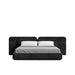 Front Facing View of The Angelo Bed With Black Plush Velvet Fabric
