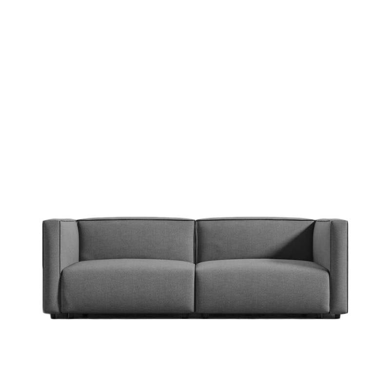Front Facing View of The Arya Modular Loveseat in Fin Fabric and Color