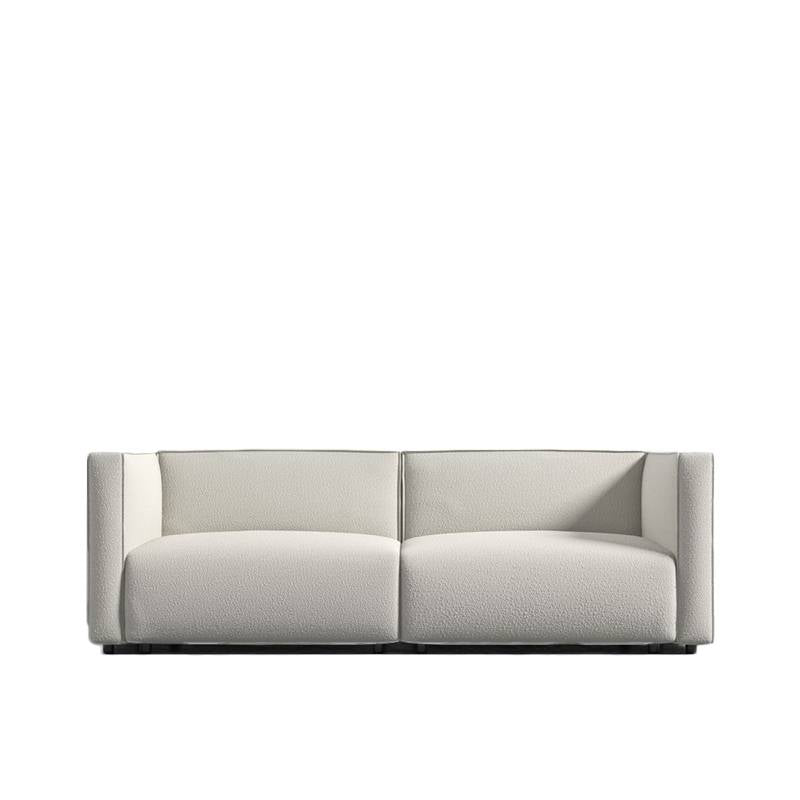 Front Facing View of The Arya Modular Loveseat in Pearl Fabric and Color