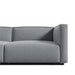 Close Up View of The Arya Modular Loveseat in Porpoise Fabric and Color