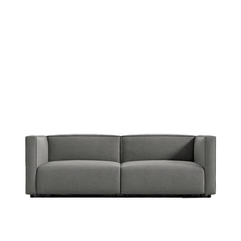 Front Facing View of The Arya Modular Loveseat in Strato Fabric and Color