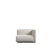 Front Facing View of The Arya Right Arm Modular Sectional Piece in Pearl Fabric