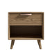 Front Facing View of The Asher Single Drawer Nightstand With Ash Veneer Finish