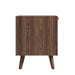 Side Facing View of The Asher Single Drawer Nightstand With Walnut Veneer Finish
