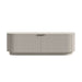 Front View of The Athena Media Console Alabaster Matte Lacquer