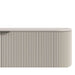 Close Up of The Right Side of The Athena Media Console Alabaster Matte Lacquer