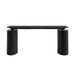 Front Facing View of The Athena Standing Desk Set With Black Base and Ebony Wood Finish