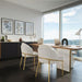 Angled View of The Augustus Sideboard With White Marble Surface in an Office