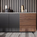 Close Up View of The Augustus Sideboard With White Marble Surface in a Dining Room