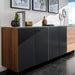 Angled Close Up View of The Augustus Sideboard With White Marble Surface in an Office