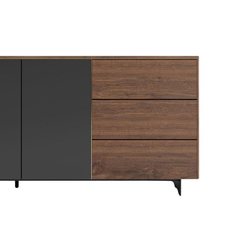 Close Up View of The Augustus Sideboard With Walnut Veneer Finish