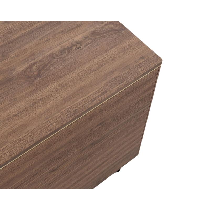 Top Close Up Corner View of The Augustus Sideboard With Walnut Veneer Finish
