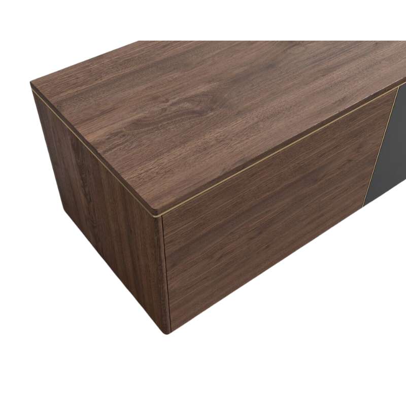 Top Left View of The Augustus TV Stand In Walnut Veneer