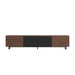 Front View of The Augustus TV Stand In Walnut Veneer