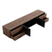 Top View of The Augustus TV Stand In Walnut Veneer With Draws Open