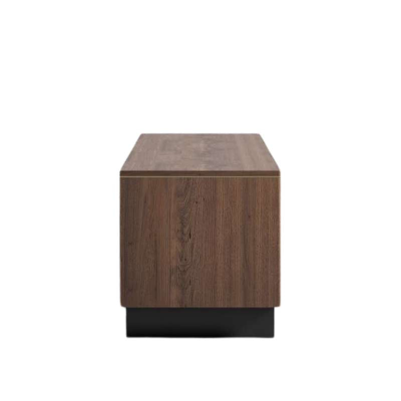 90 Degree Side View of The Augustus TV Stand In Walnut Veneer