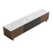 Top View of The Augustus TV Stand With White Marble