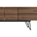 Right Half Close Up View of The Bennett Media Console 83 Inch in Walnut Veneer