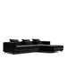 Angled View of The Berlin Sectional Sofa in Black Color and Fabric