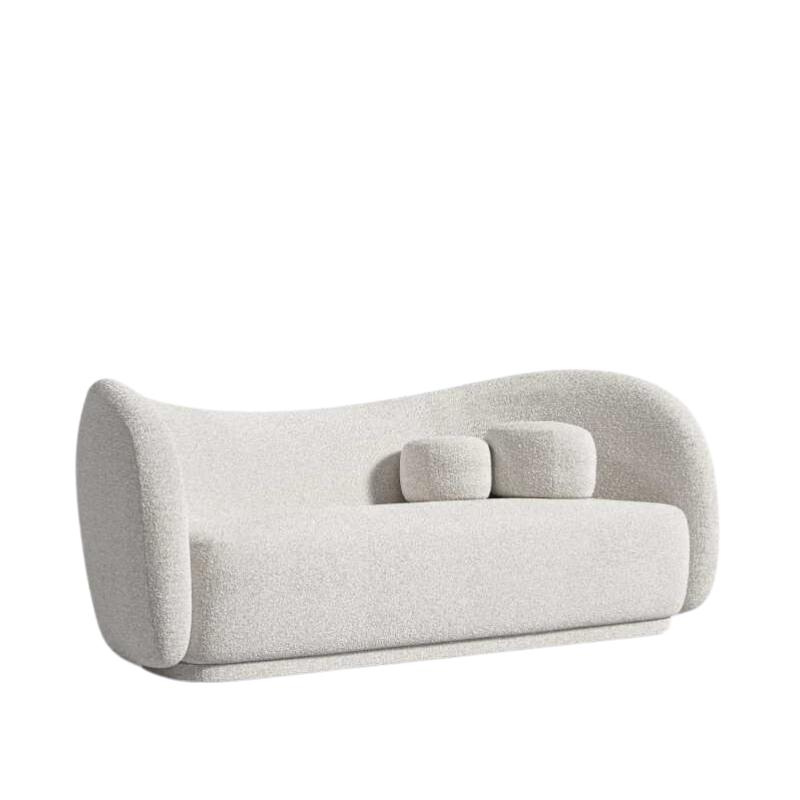 Angled Side View of The Diane Sofa in Pearl Fabric and Color