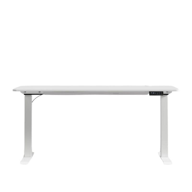 Front Facing View of The Eryk/Athena E-Standing Desk in White in a Lowered Position