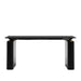 Front Facing View of The Eryk Standing Desk Base Set in Ebony Wood Finish With Optional Desk Top