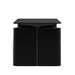 Side Facing View of The Eryk Standing Desk in Black With Desk Lowered