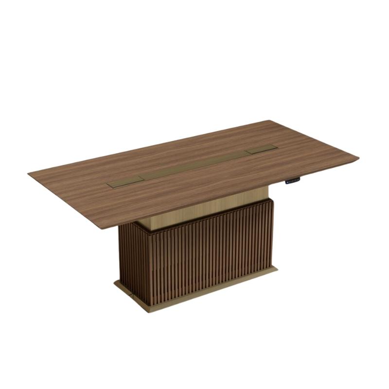 Top View of The Georgio Conference Table in Walnut Veneer Finish