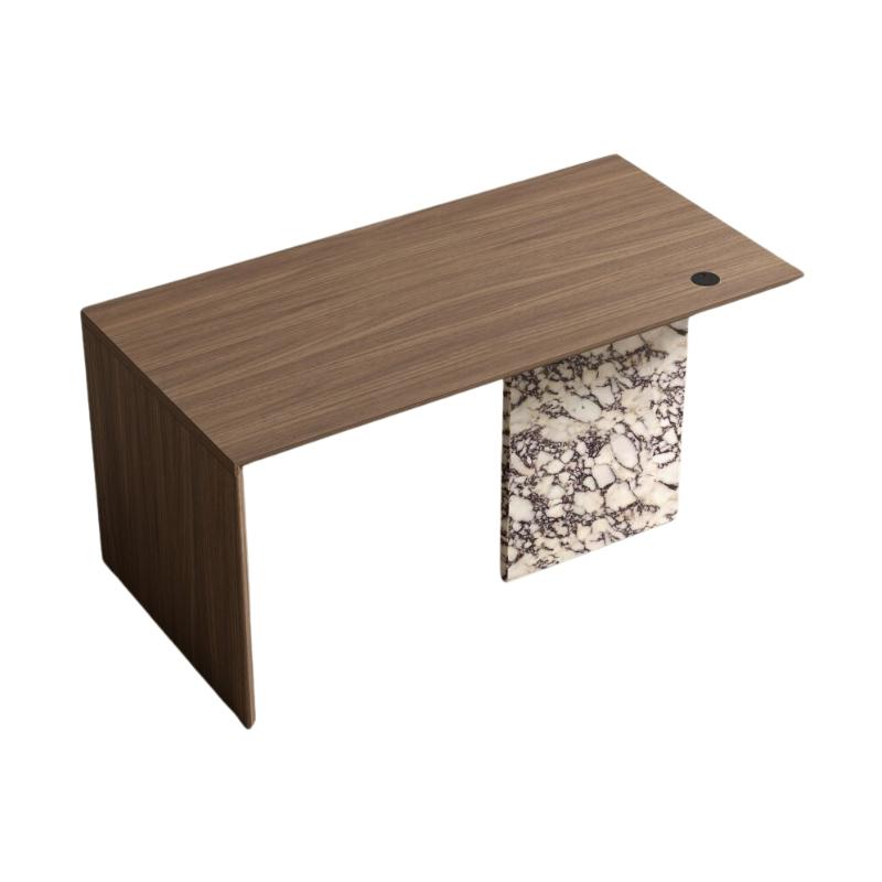 Top View of The Gia Desk (Black Label) With Walnut Veneer Finish