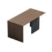 Top View of The Gia Desk With Walnut Veneer Finish and Black Pietra Ceramic Base