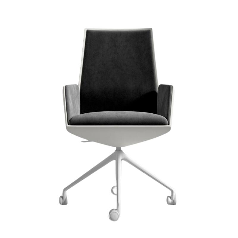 Front Facing View of The Julian Office Chair in Black Fabric