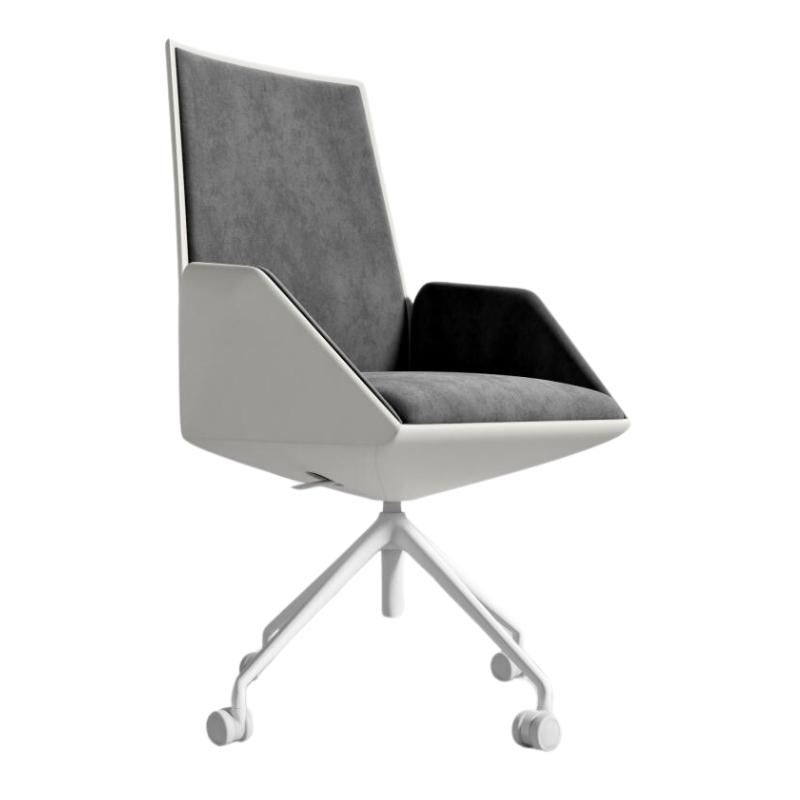Angled View of The Julian Office Chair in Black Fabric