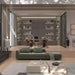 The Julian Office Chair in Black Fabric at an Office Deck in The Background