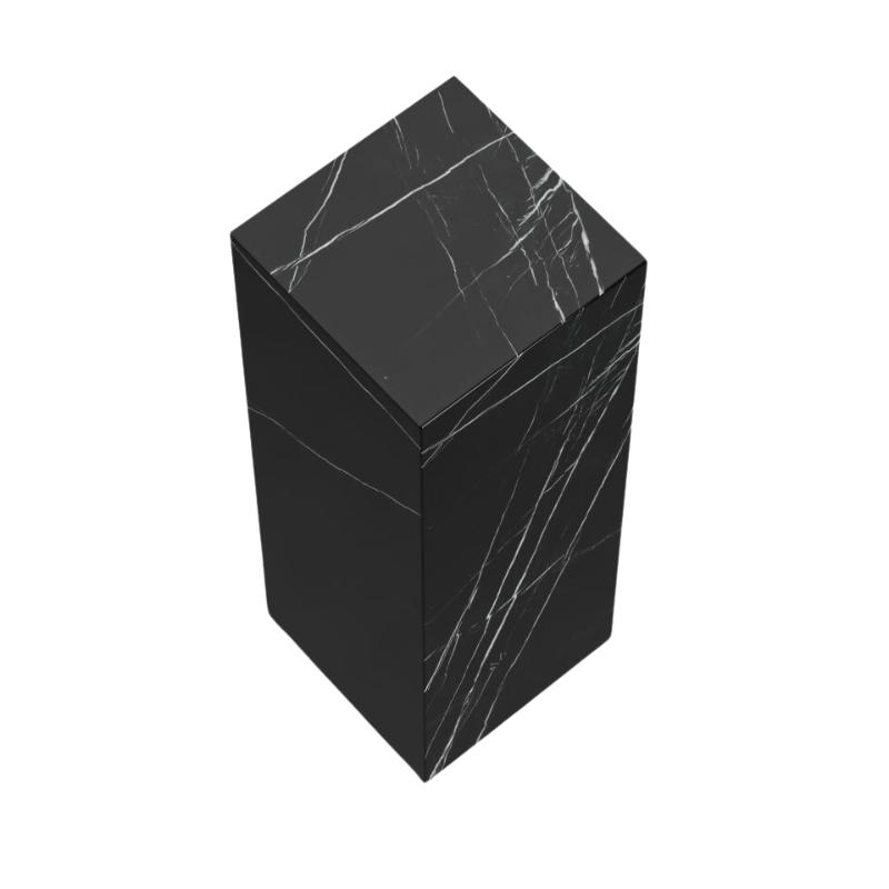 Top View of The Liza Pedestal in Black Marble