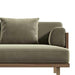 Close Up View of The Maria Sofa in Olive Green Fabric and Color