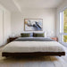Front Facing View of The Mikkel Bed With Alesund Fabric in a Small Bedroom