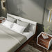 Top View of a Mikkel Bed With Alesund Fabric in a Bedroom in Between a Set of Side Tables