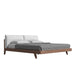 Angled Side View of The Mikkel Bed With Opal Fabric