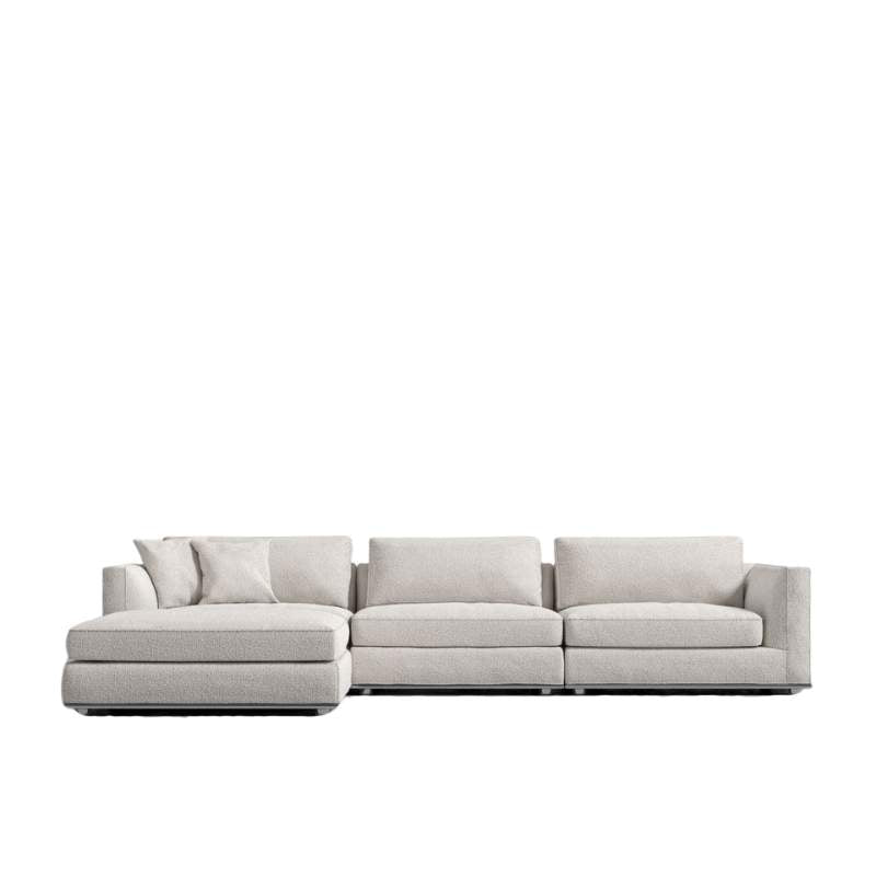 Front Facing View of The Milo Modular Sectional in Pearl Fabric and Color