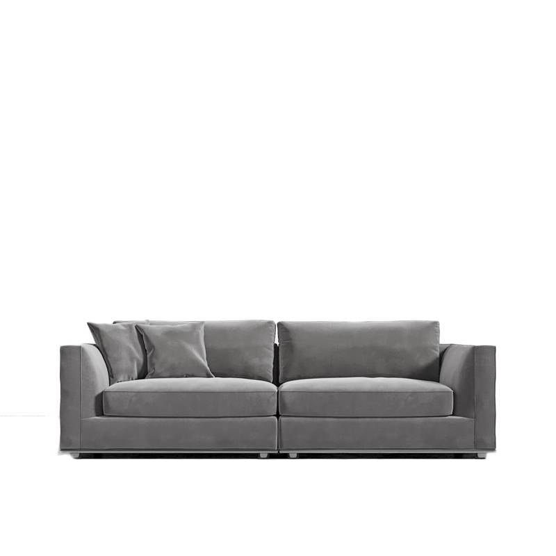 Front Facing View of The Milo Sofa in Glacier Grey Fabric and Color