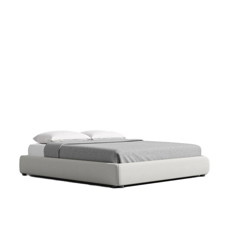 Angled Side View of The Modular Bed Frame in Alesund Fabric