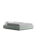 Angled Side View of The Modular Bed Frame in Moonstone Fabric