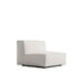 Angled View of The Porter Armless in Pearl Color and Fabric