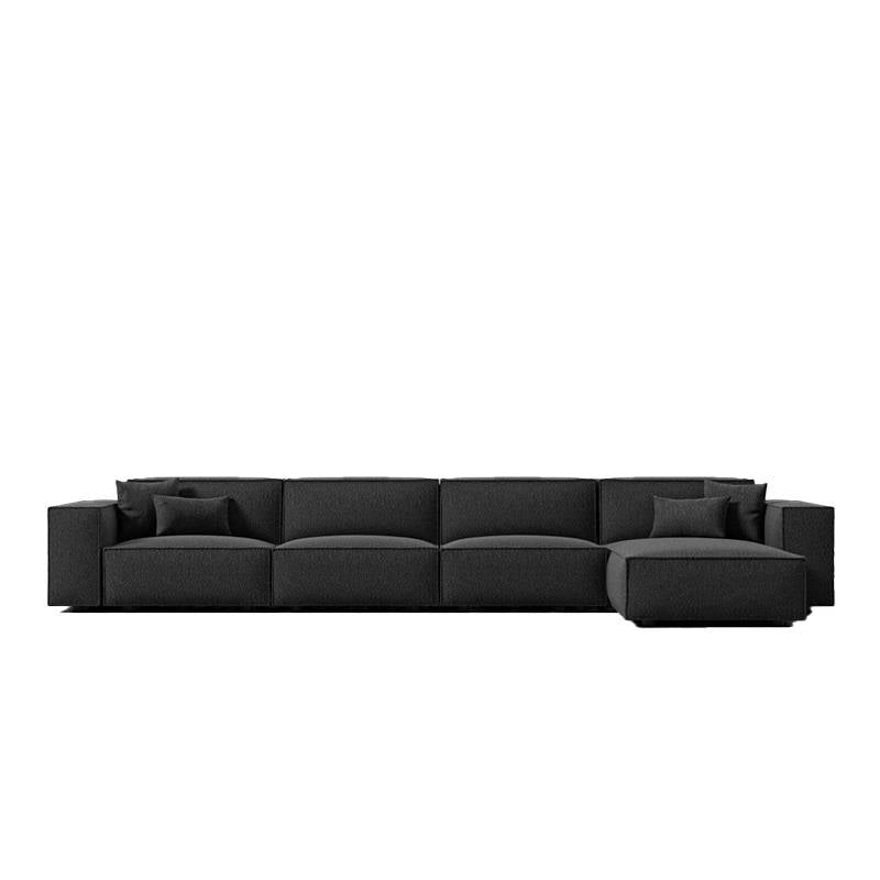 Front Facing View of The Porter Extended Right Hand Sectional in Caviar Fabric and Color 