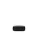 Front Facing View of The Porter Ottoman in Black Color and Fabric