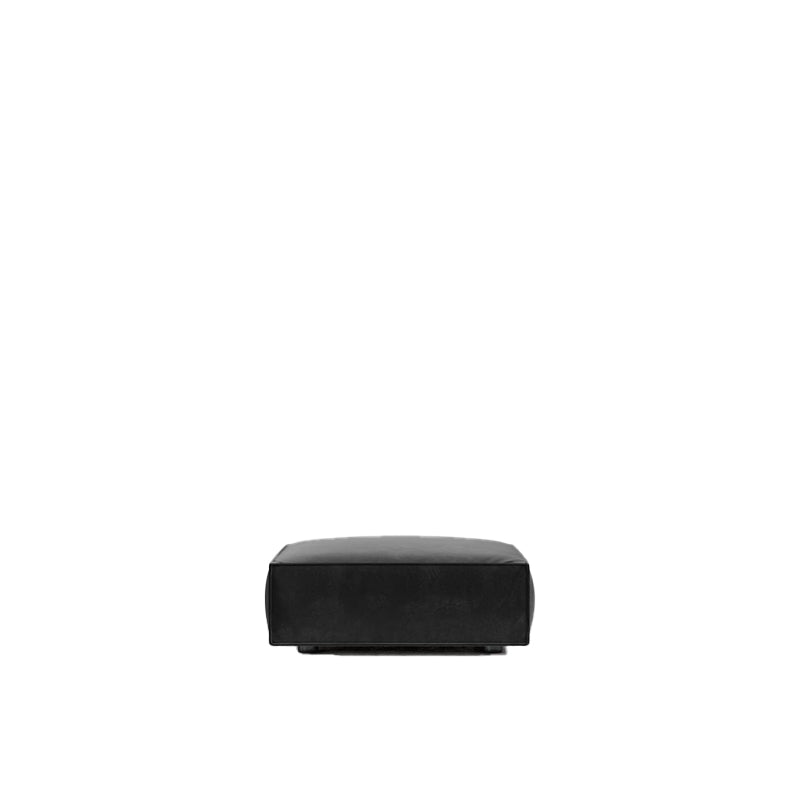 Front Facing View of The Porter Ottoman in Black Color and Fabric