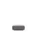 Front Facing View of The Porter Ottoman in Glacier Grey Color and Fabric